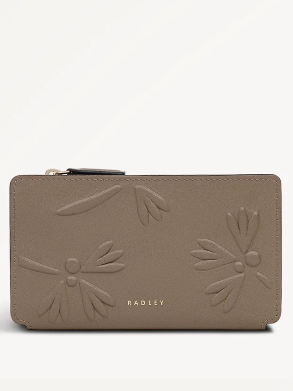 NEW RADLEY LONDON Leather Coin Street - Debossed Medium Ziptop Wallet In Coffee